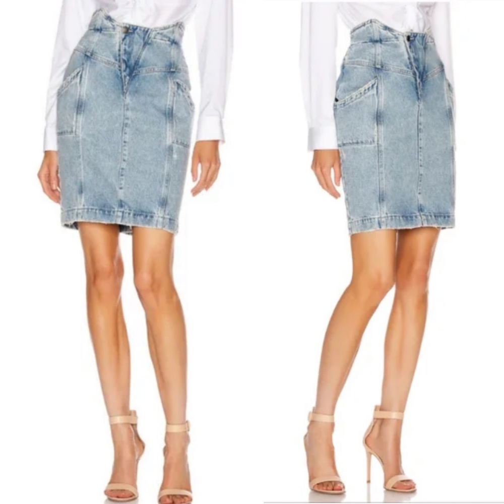 NWT RETROFÊTE Kay Denim Skirt XS - Picture 9 of 9